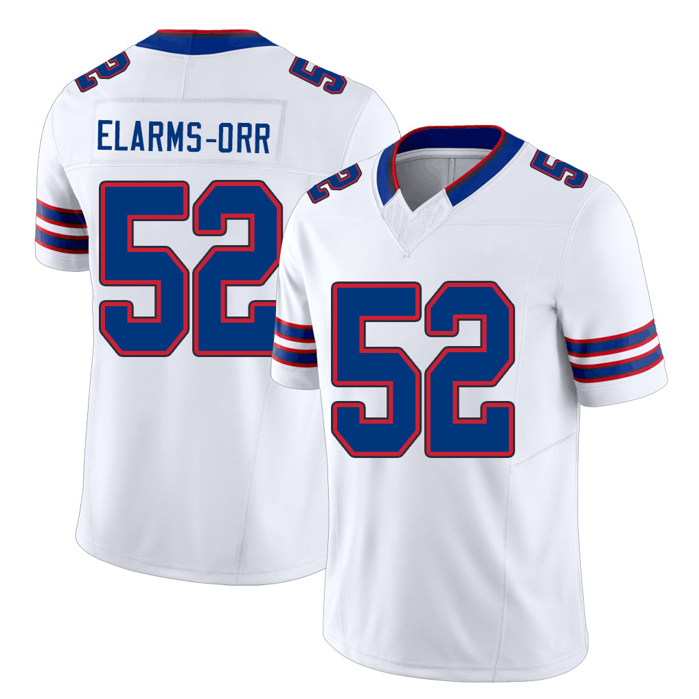 Buffalo #52 Elarms-Orr Player Football V Neck Short Sleeve White Jersey Kaleb For Men Youth Women Gift