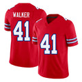 Buffalo #41 Walker Player Football V Neck Short Sleeve Red Jersey Kani For Men Youth Women Gift