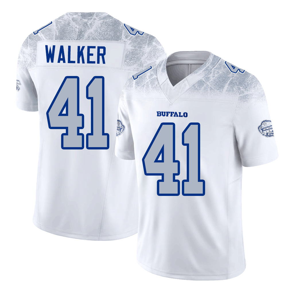 Buffalo #41 Walker Player Football V Neck Short Sleeve White Jersey Kani For Men Youth Women Gift