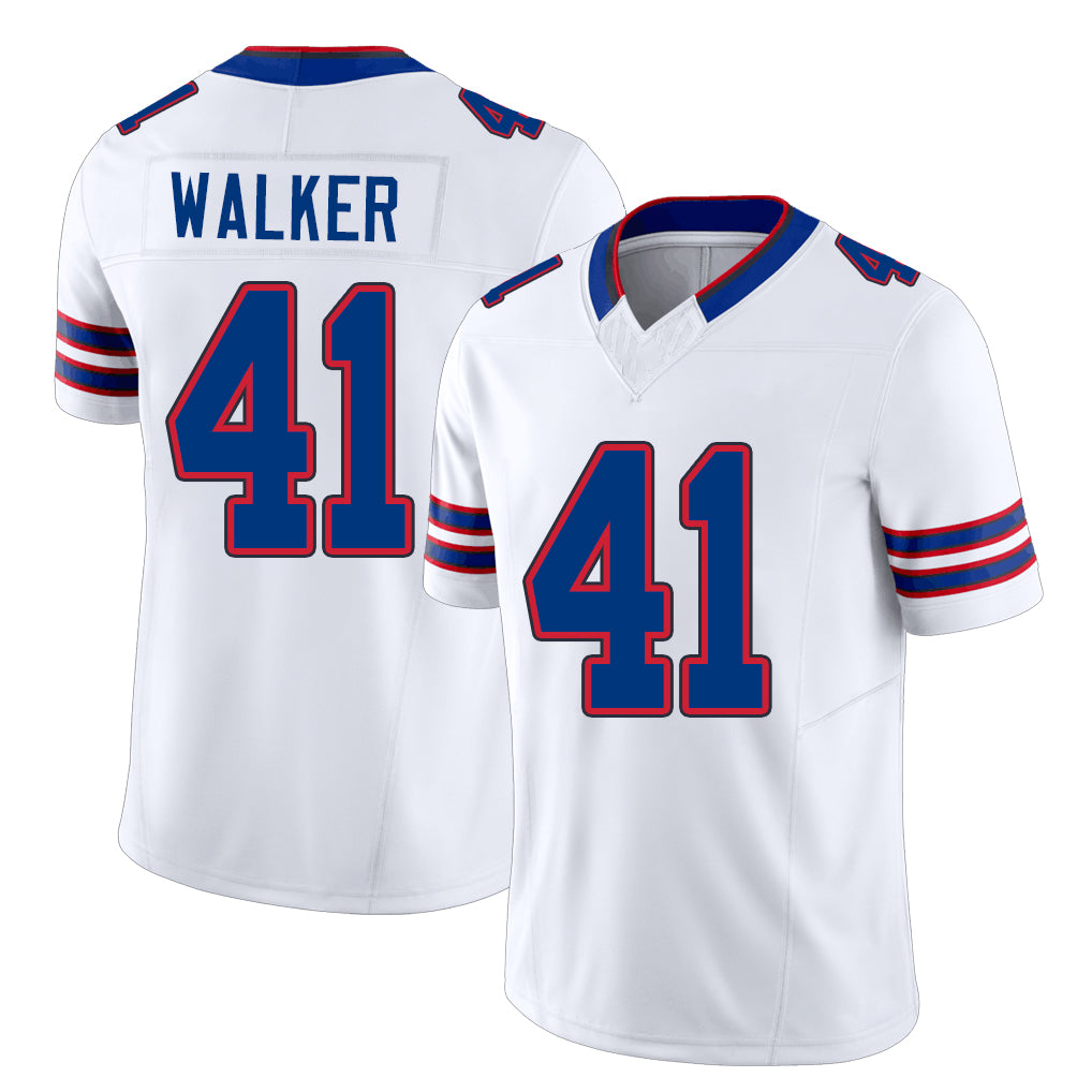 Buffalo #41 Walker Player Football V Neck Short Sleeve White Jersey Kani For Men Youth Women Gift