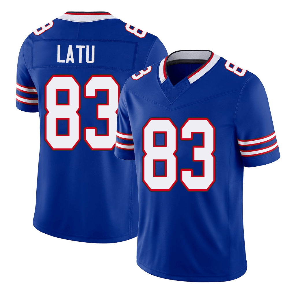 Buffalo #83 Latu Player Football V Neck Short Sleeve Royal Jersey Keleki For Men Youth Women Gift