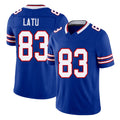 Buffalo #83 Latu Player Football V Neck Short Sleeve Royal Jersey Keleki For Men Youth Women Gift