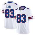 Buffalo #83 Latu Player Football V Neck Short Sleeve White Jersey Keleki For Men Youth Women Gift