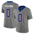 Buffalo #0 Coleman Player Football V Neck Short Sleeve Gray Jersey Keon For Men Youth Women Gift