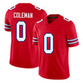 Buffalo #0 Coleman Player Football V Neck Short Sleeve Red Jersey Keon For Men Youth Women Gift