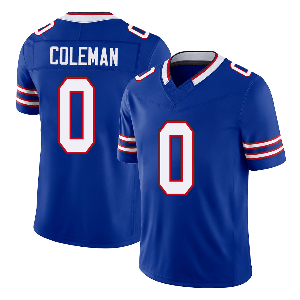Buffalo #0 Coleman Player Football V Neck Short Sleeve Royal Jersey Keon For Men Youth Women Gift