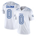 Buffalo #0 Coleman Player Football V Neck Short Sleeve White Jersey Keon For Men Youth Women Gift
