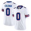 Buffalo #0 Coleman Player Football V Neck Short Sleeve White Jersey Keon For Men Youth Women Gift