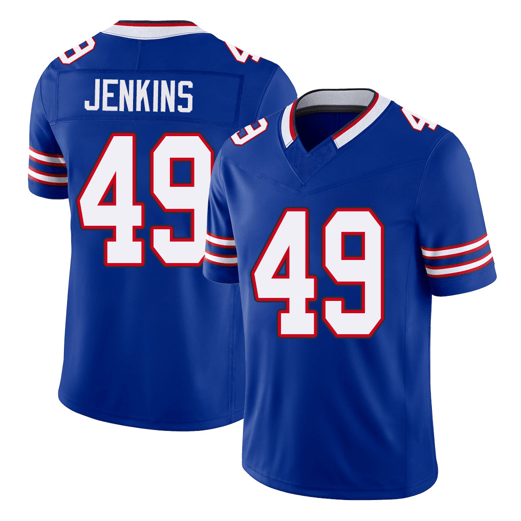 Buffalo #49 Jenkins Player Football V Neck Short Sleeve Royal Jersey Keonta For Men Youth Women Gift