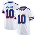 Buffalo #10 Shakir Player Football V Neck Short Sleeve White Jersey Khalil For Men Youth Women Gift
