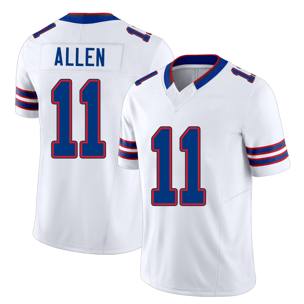 Buffalo #11 Allen Player Football V Neck Short Sleeve White Jersey Kyle For Men Youth Women Gift