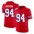 Buffalo #94 Jackson Player Football V Neck Short Sleeve Red Jersey Landon For Men Youth Women Gift