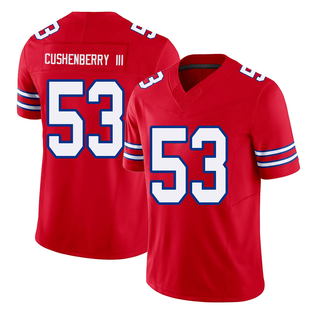 Buffalo #53 Cushenberry III Player Football V Neck Short Sleeve Red Jersey Lloyd For Men Youth Women Gift