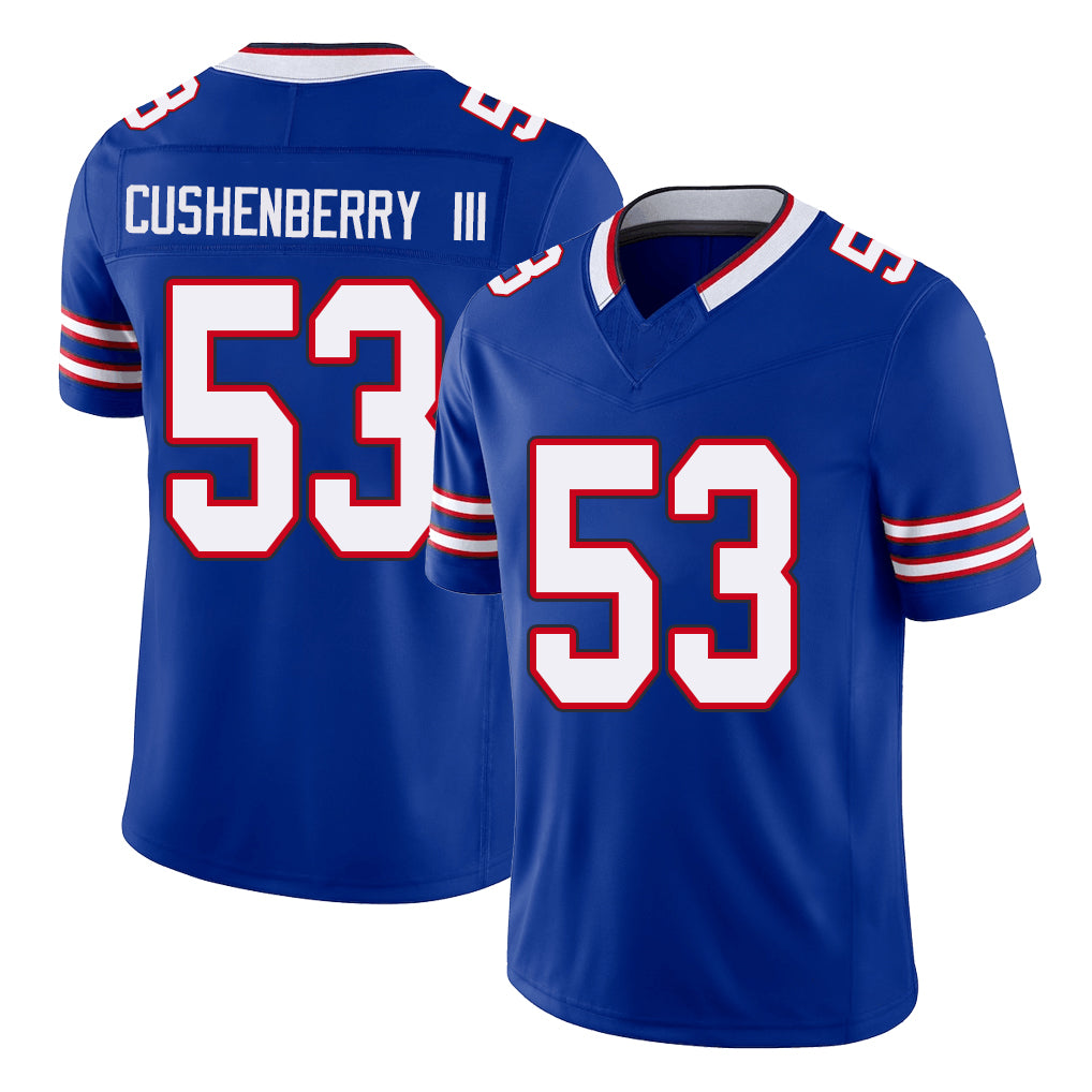 Buffalo #53 Cushenberry III Player Football V Neck Short Sleeve Royal Jersey Lloyd For Men Youth Women Gift