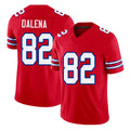Buffalo #82 Dalena Player Football V Neck Short Sleeve Red Jersey Mac For Men Youth Women Gift