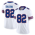 Buffalo #82 Dalena Player Football V Neck Short Sleeve White Jersey Mac For Men Youth Women Gift