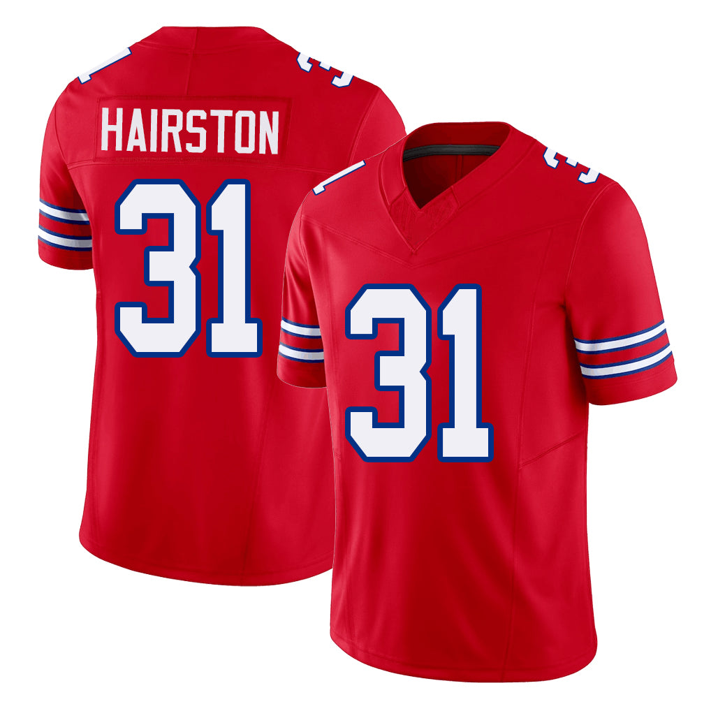 Buffalo #31 Hairston Player Football V Neck Short Sleeve Red Jersey Maxwell For Men Youth Women Gift