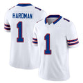 Buffalo #1 Hardman Player Football V Neck Short Sleeve White Jersey Mecole For Men Youth Women Gift