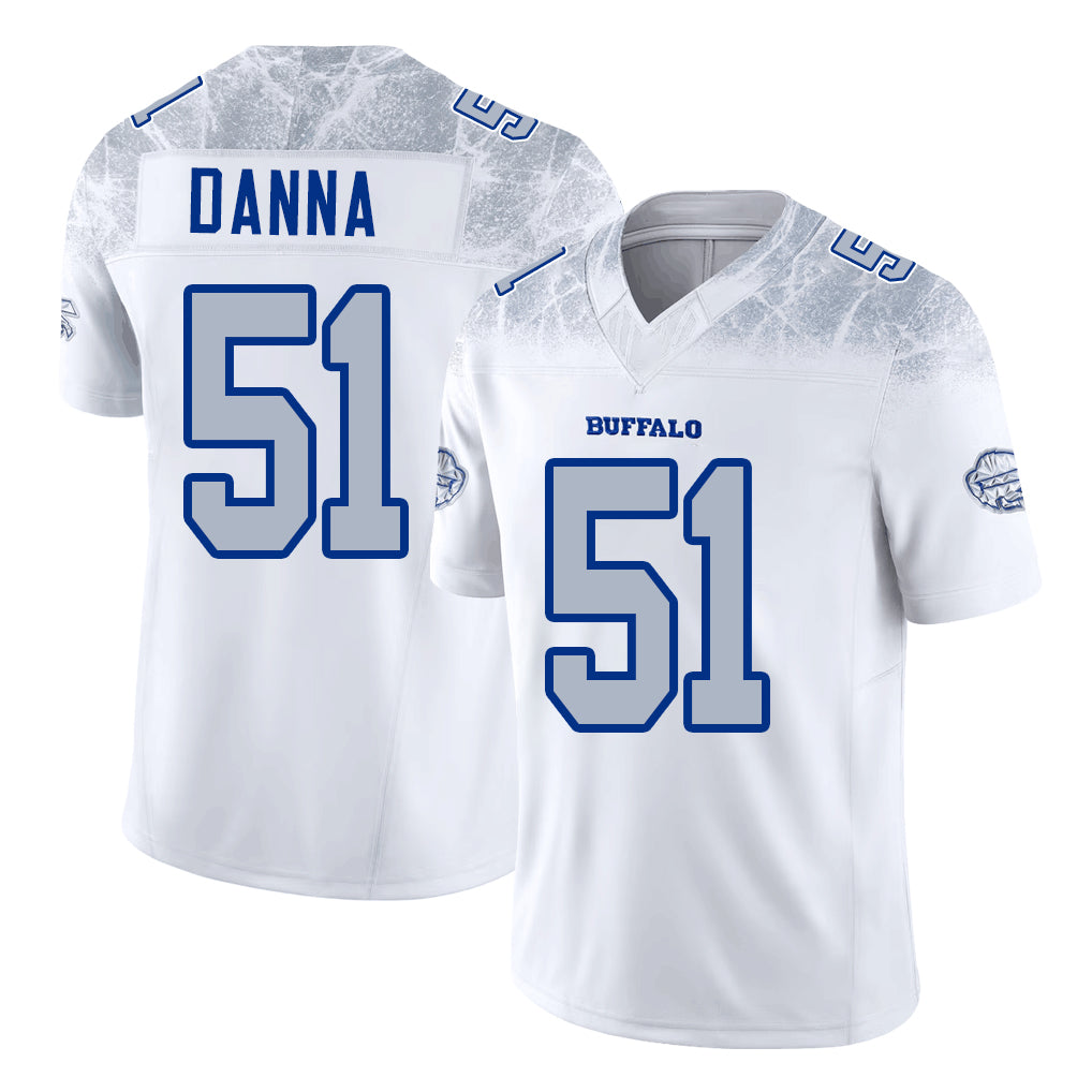 Buffalo #51 Danna Player Football V Neck Short Sleeve White Jersey Michael For Men Youth Women Gift