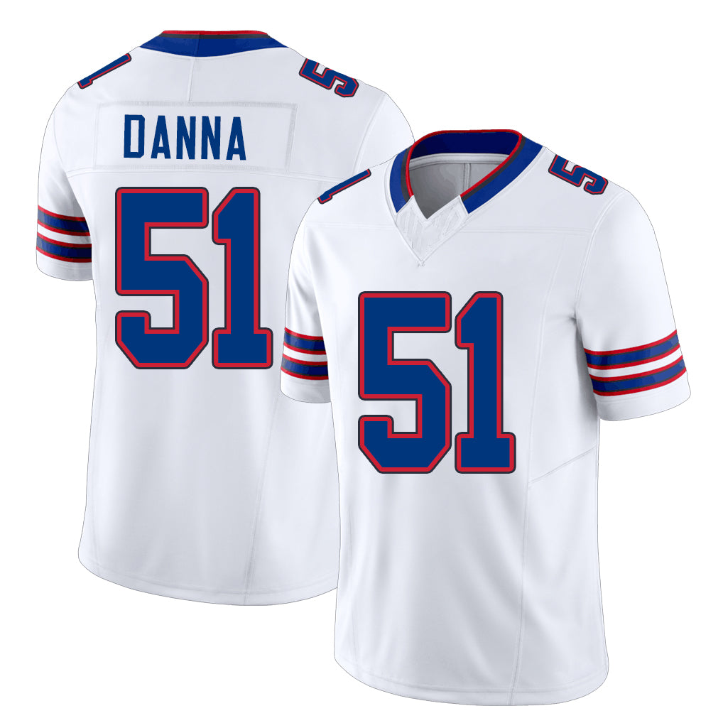 Buffalo #51 Danna Player Football V Neck Short Sleeve White Jersey Michael For Men Youth Women Gift