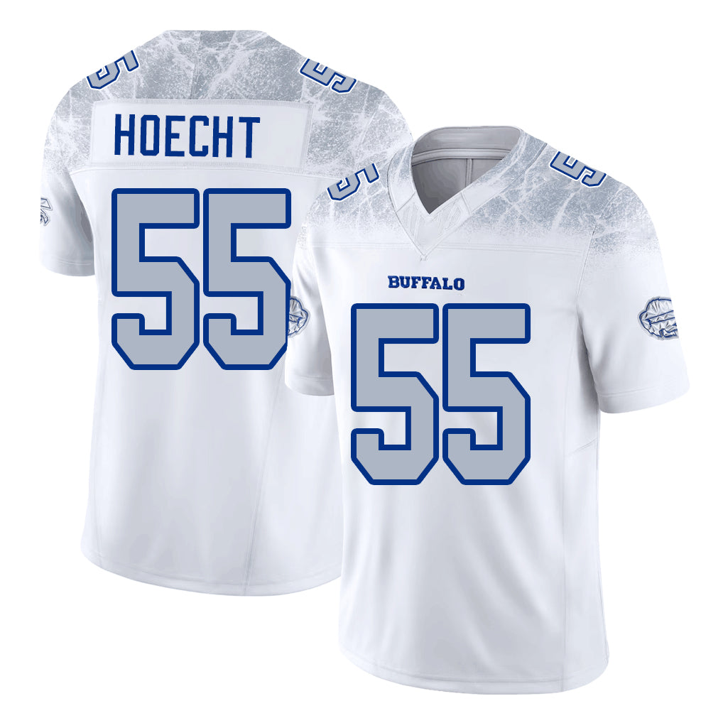 Buffalo #55 Hoecht Player Football V Neck Short Sleeve White Jersey Michael For Men Youth Women Gift