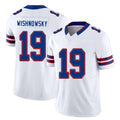 Buffalo #19 Wishnowsky Player Football V Neck Short Sleeve White Jersey Mitch For Men Youth Women Gift