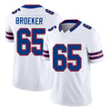 Buffalo #65 Broeker Player Football V Neck Short Sleeve White Jersey Nick For Men Youth Women Gift