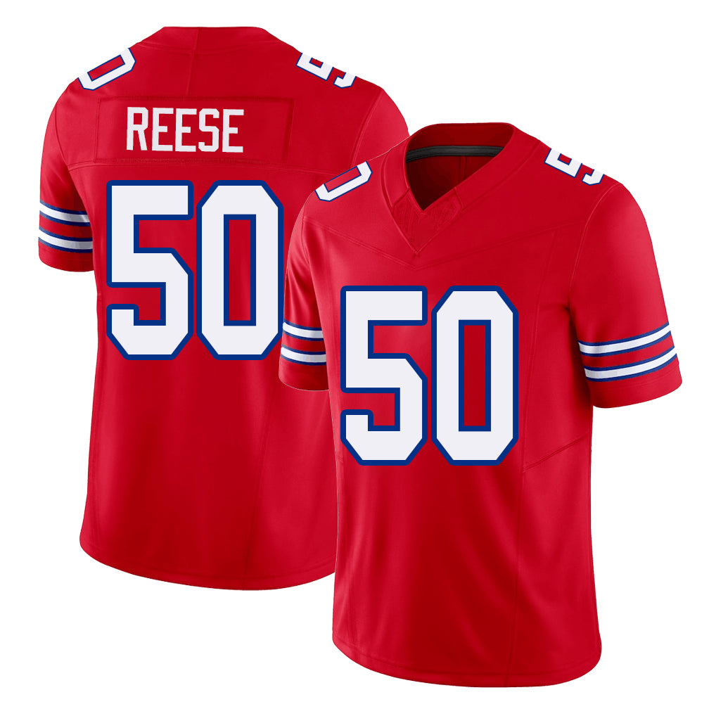 Buffalo #50 Reese Player Football V Neck Short Sleeve Red Jersey Otis For Men Youth Women Gift