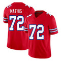 Buffalo #72 Mathis Player Football V Neck Short Sleeve Red Jersey Phidarian For Men Youth Women Gift