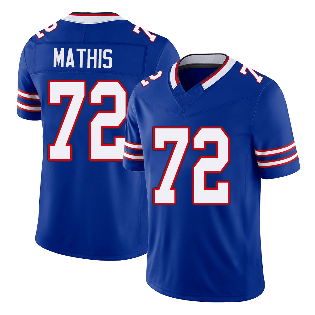 Buffalo #72 Mathis Player Football V Neck Short Sleeve Royal Jersey Phidarian For Men Youth Women Gift