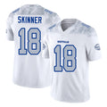Buffalo #18 Skinner Player Football V Neck Short Sleeve White Jersey Quentin For Men Youth Women Gift