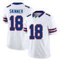 Buffalo #18 Skinner Player Football V Neck Short Sleeve White Jersey Quentin For Men Youth Women Gift