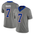 Buffalo #7 Davis Player Football V Neck Short Sleeve Gray Jersey Ray For Men Youth Women Gift