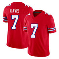 Buffalo #7 Davis Player Football V Neck Short Sleeve Red Jersey Ray For Men Youth Women Gift