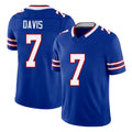 Buffalo #7 Davis Player Football V Neck Short Sleeve Royal Jersey Ray For Men Youth Women Gift