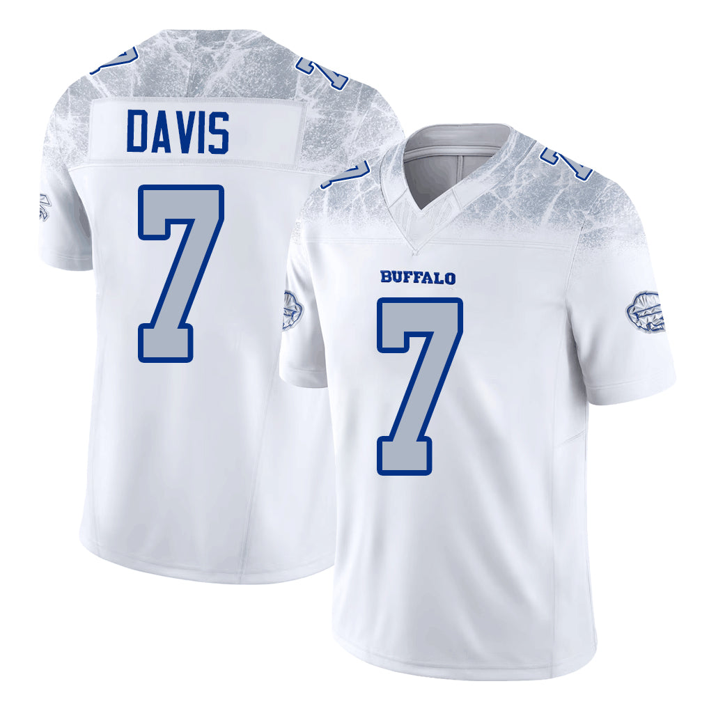 Buffalo #7 Davis Player Football V Neck Short Sleeve White Jersey Ray For Men Youth Women Gift