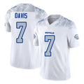 Buffalo #7 Davis Player Football V Neck Short Sleeve White Jersey Ray For Men Youth Women Gift