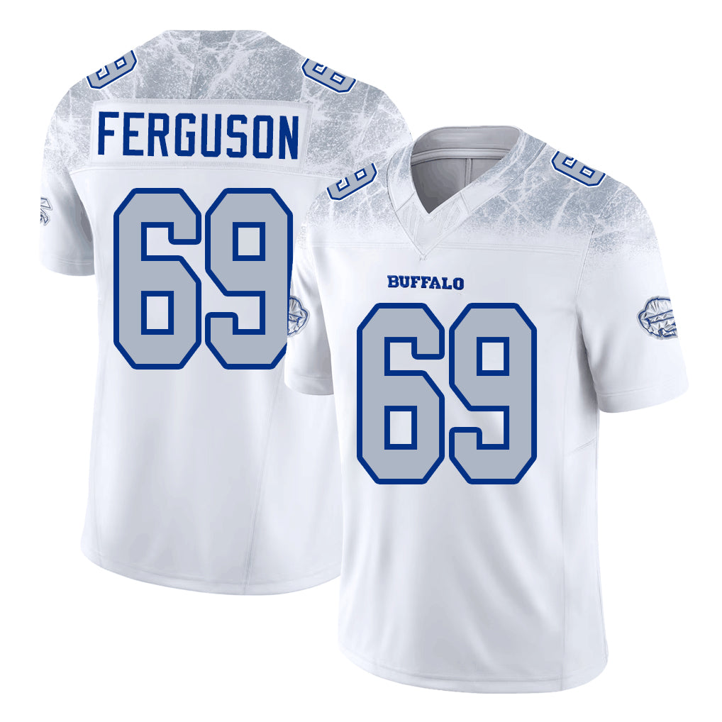 Buffalo #69 Ferguson Player Football V Neck Short Sleeve White Jersey Reid For Men Youth Women Gift