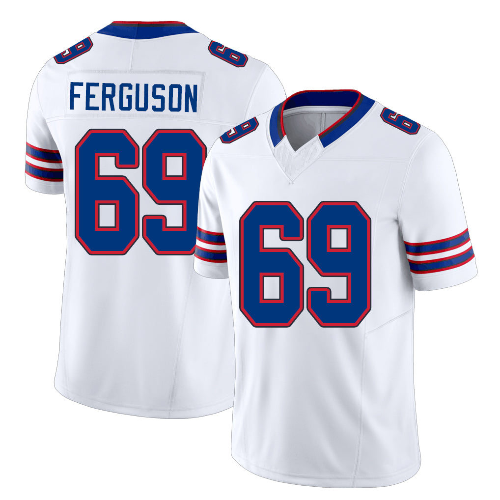 Buffalo #69 Ferguson Player Football V Neck Short Sleeve White Jersey Reid For Men Youth Women Gift