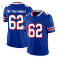 Buffalo #62 Van Pran-Granger Player Football V Neck Short Sleeve Royal Jersey Sedrick For Men Youth Women Gift