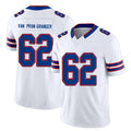 Buffalo #62 Van Pran-Granger Player Football V Neck Short Sleeve White Jersey Sedrick For Men Youth Women Gift