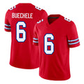 Buffalo #6 Buechele Player Football V Neck Short Sleeve Red Jersey Shane For Men Youth Women Gift