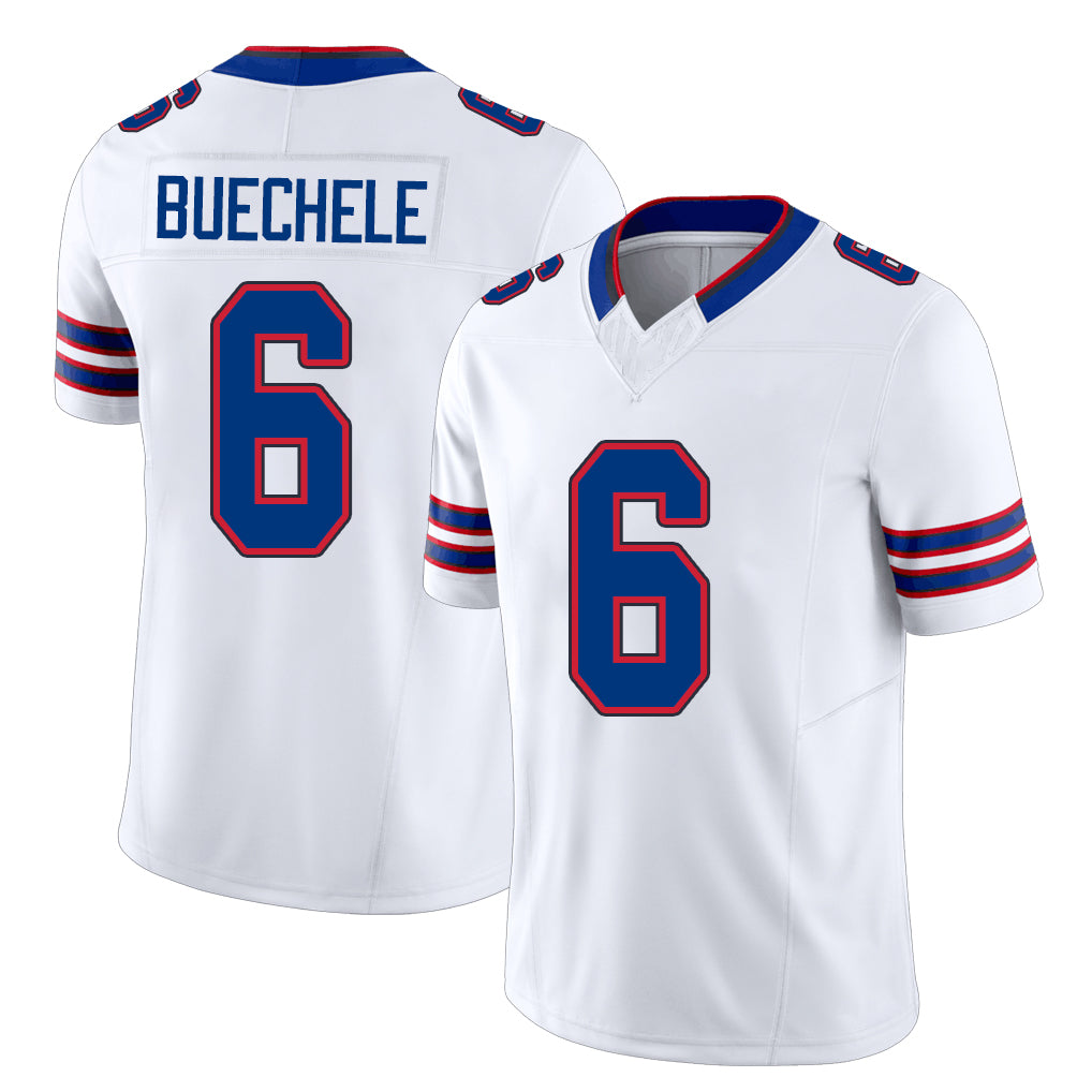 Buffalo #6 Buechele Player Football V Neck Short Sleeve White Jersey Shane For Men Youth Women Gift