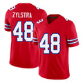 Buffalo #48 Zylstra Player Football V Neck Short Sleeve Red Jersey Shane For Men Youth Women Gift