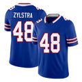 Buffalo #48 Zylstra Player Football V Neck Short Sleeve Royal Jersey Shane For Men Youth Women Gift
