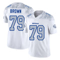 Buffalo #79 Brown Player Football V Neck Short Sleeve White Jersey Spencer For Men Youth Women Gift
