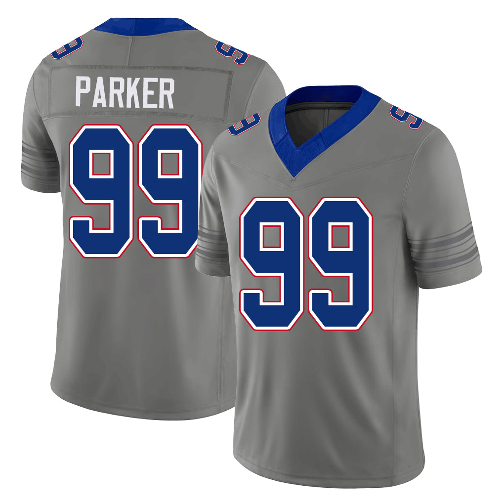 Buffalo #99 Parker Player Football V Neck Short Sleeve Gray Jersey TJ For Men Youth Women Gift