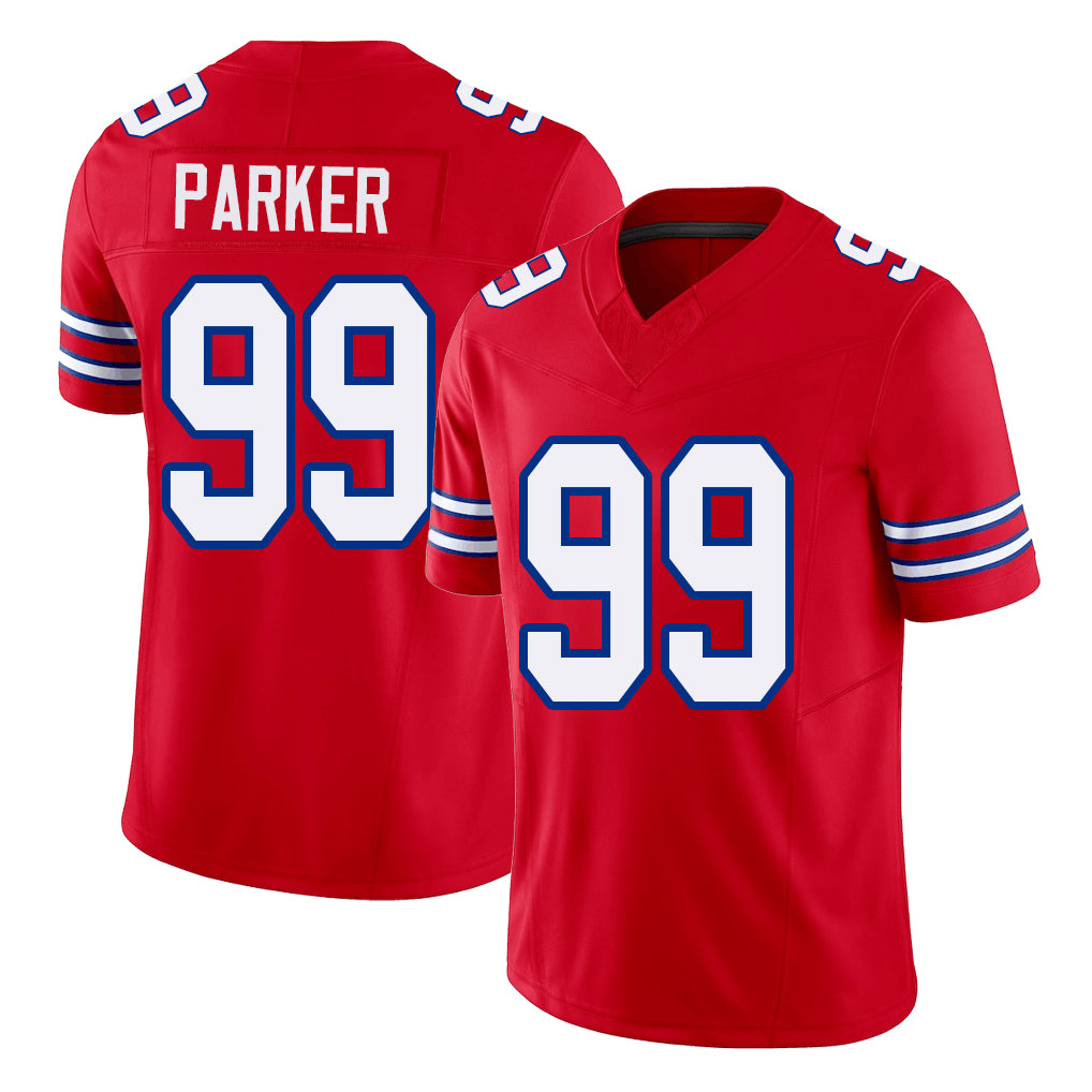 Buffalo #99 Parker Player Football V Neck Short Sleeve Red Jersey TJ For Men Youth Women Gift