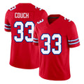 Buffalo #33 Couch Player Football V Neck Short Sleeve Red Jersey Te'Cory For Men Youth Women Gift