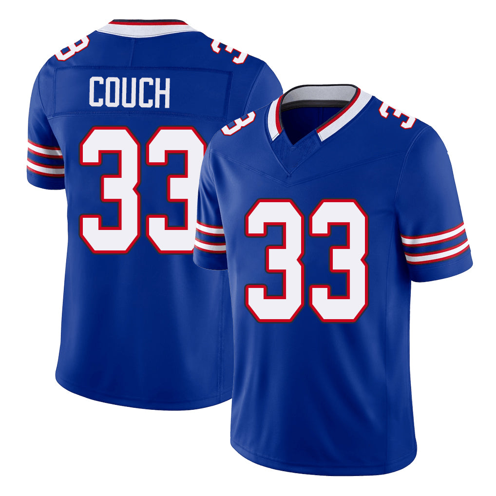 Buffalo #33 Couch Player Football V Neck Short Sleeve Royal Jersey Te'Cory For Men Youth Women Gift